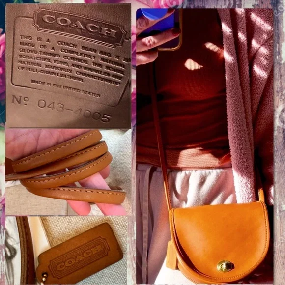 VINTAGE COACH BRITISH TAN LEATHER CROSSBODY MINI BAG 9825 - Picture 16 of 17